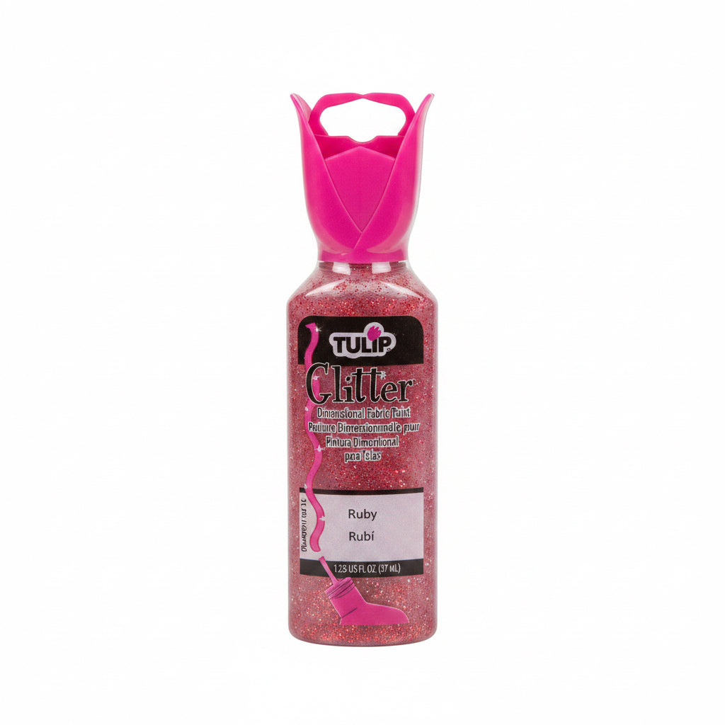 Tulip Glitter Fabric Paint Ruby 37ml