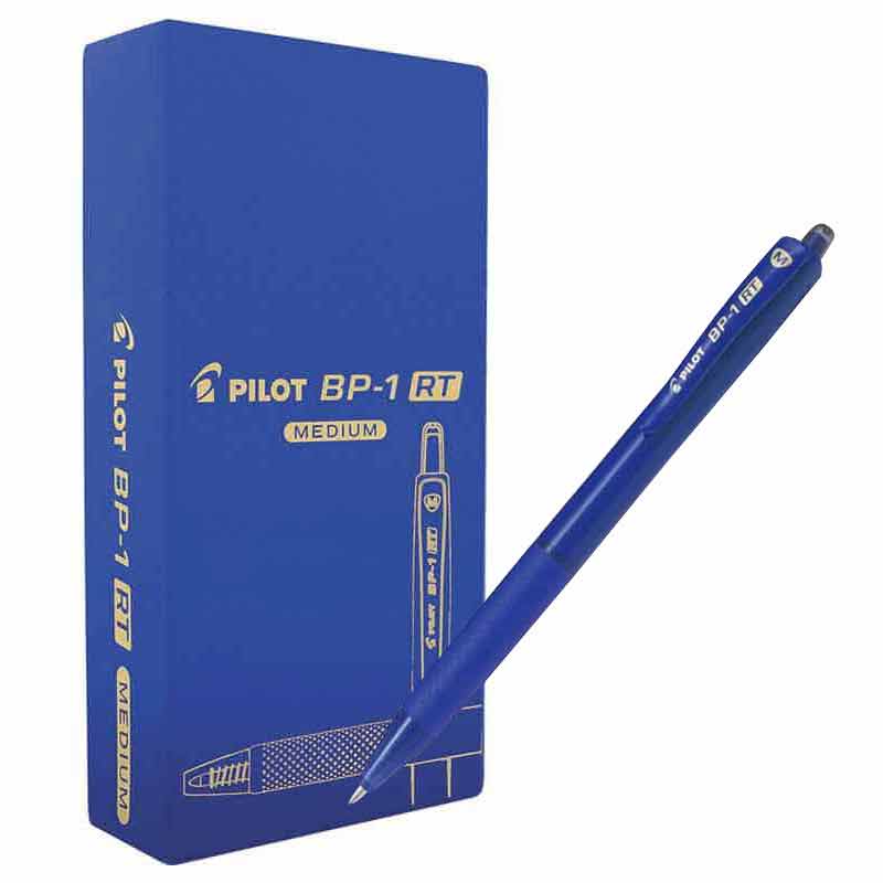 PILOT BP-1 RT, MEDIUM 1.0 BALL POINT PEN 1 Dz. Blue / قلم حبر جاف بايلوت BP-1RT مقاس متوسط 1.0 عدد 1 دزينة أزرق