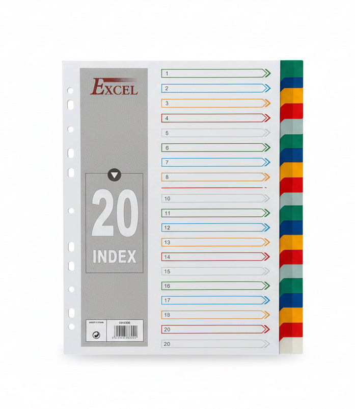 Excel A4 20 Index / إكسل A4  – فهرس من 20 فاصل