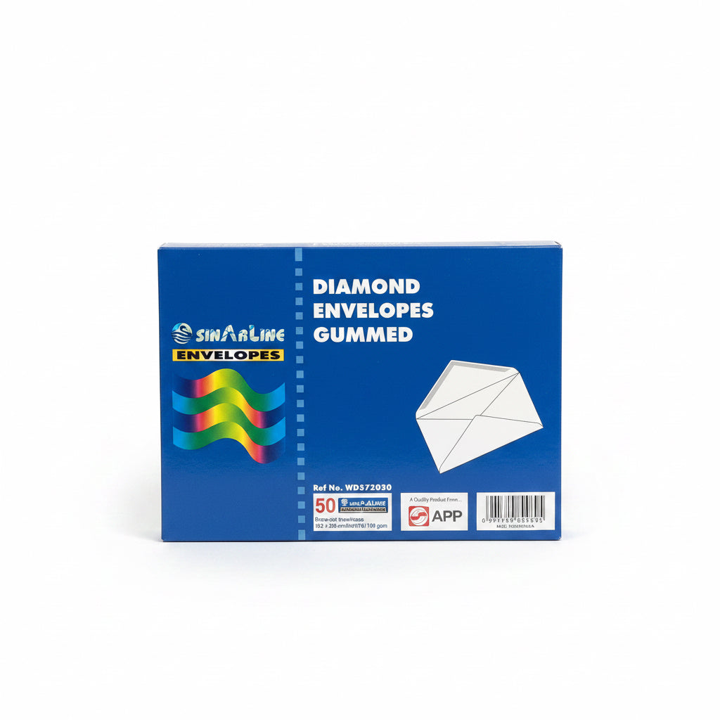 Sinarline DIAMOND ENVELOPES GUMMED 50 pcs / مظاريف DIAMOND لاصقة بالصمغ