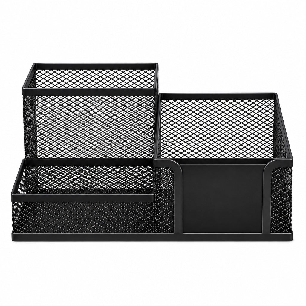 Mesh desk organizer – Combo Caddy / منظّم مكتبي شبكي – فضي متعدد الأقسام