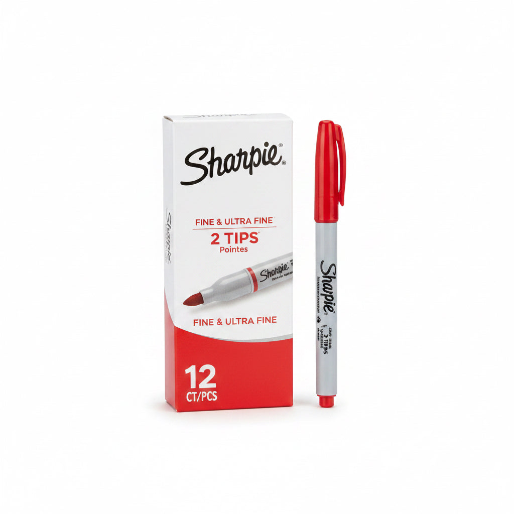 Sharpie Permanent Markers – Red (Pack of 12)