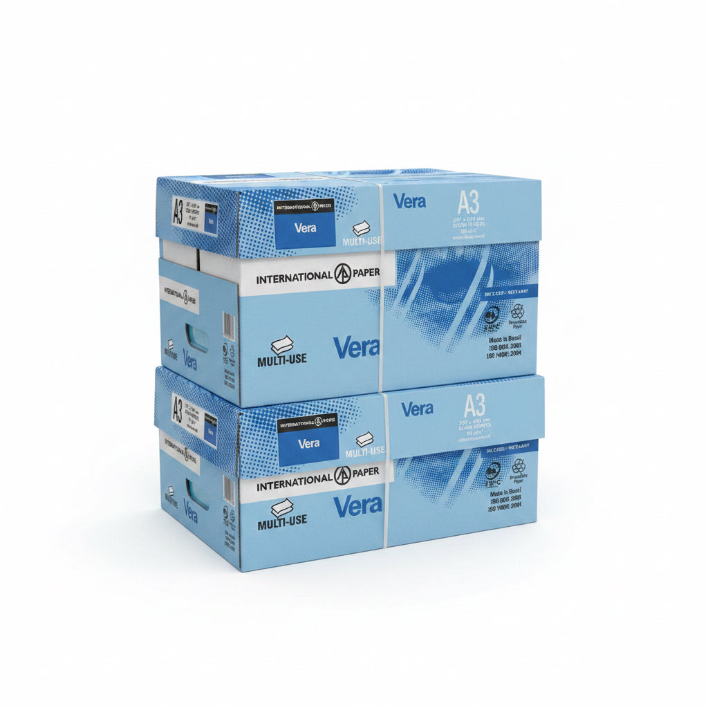 Vera A3 Copy Paper 80 GSM – 5 Reams (500 Sheets Each) / ورق تصوير فيرا A3 بوزن 80 جم/م² – 5 رزم (500 ورقة في كل رزمة)