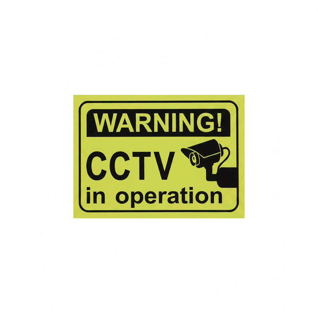 WARNING! CCTV in operation x2 / تحذير! كاميرات مراقبة قيد التشغيل