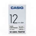 CASIO 12mmx8m TAPE CARTRIDGE White / خرطوشة شريط كاسيو 12مم×8م أبيض