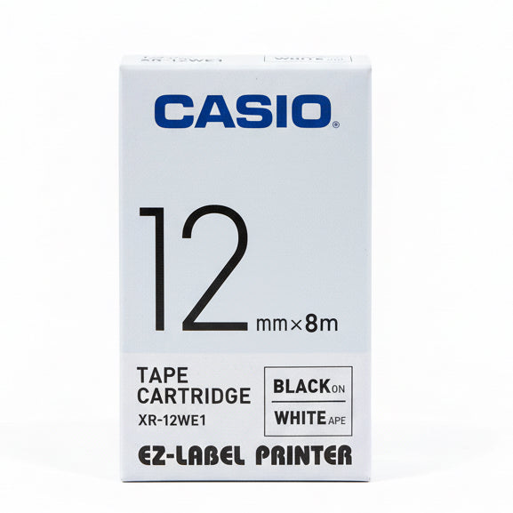 CASIO 12mmx8m TAPE CARTRIDGE White / خرطوشة شريط كاسيو 12مم×8م أبيض