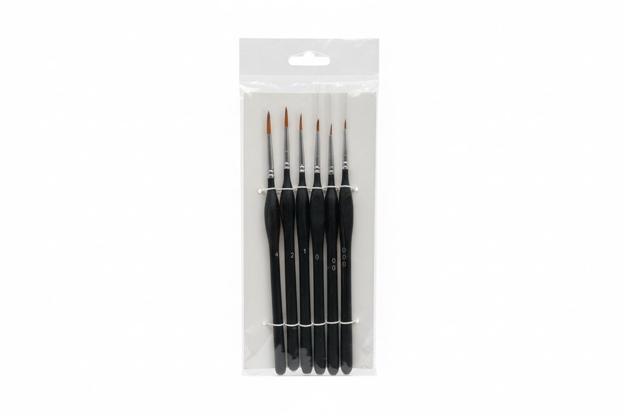 6 Pcs Fine detail paint brushes / فرش رسم تفاصيل دقيقة 6 قطع