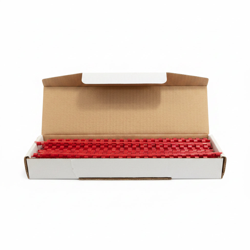 ATLAS Plastic Combs Red A4, 100 Pcs / مشطات بلاستيكية أطلس A4، ١٠٠ قطعة