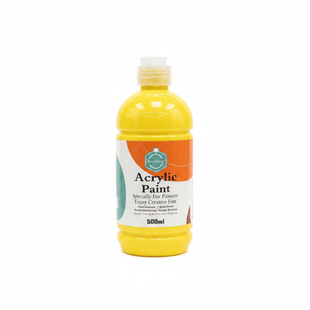 Keep smiling Acrylic Paint 500 ml Yellow Mid / طلاء أكريليك كييب سمايلينغ – 500 مل، أصفر متوسط