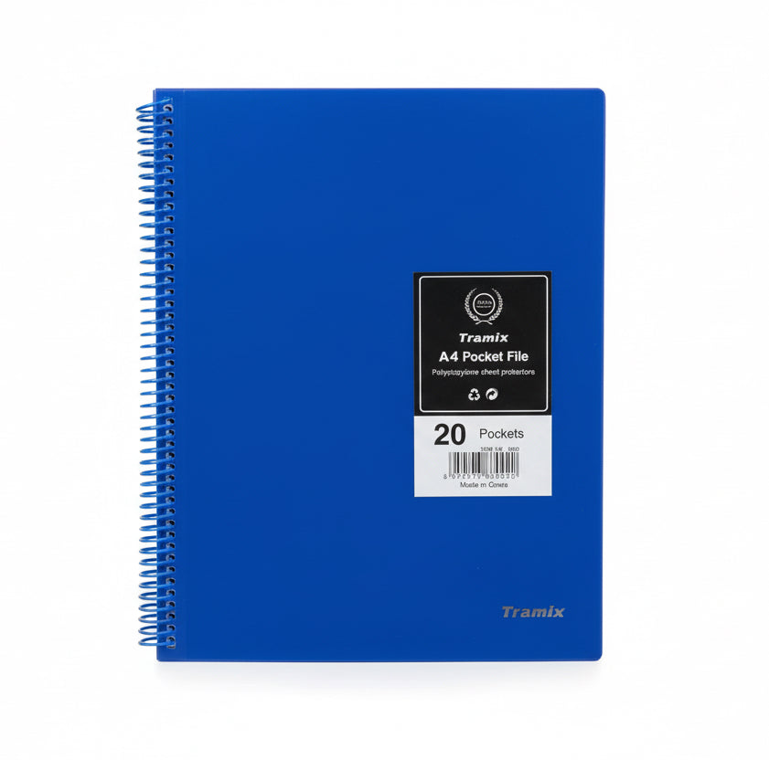 Tramix A4 Pocket File 20 Pockets / ملف جيوب تراميكس A4 عدد 20 جيبًا