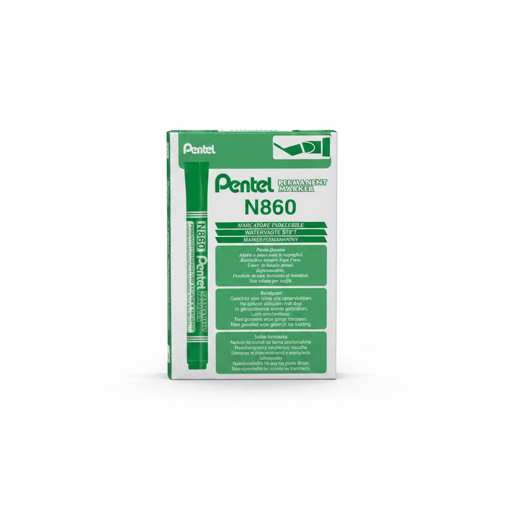 Pentel N860 Permanent marker Green x12 / بنتل N860 ماركر دائم أخضر × 12