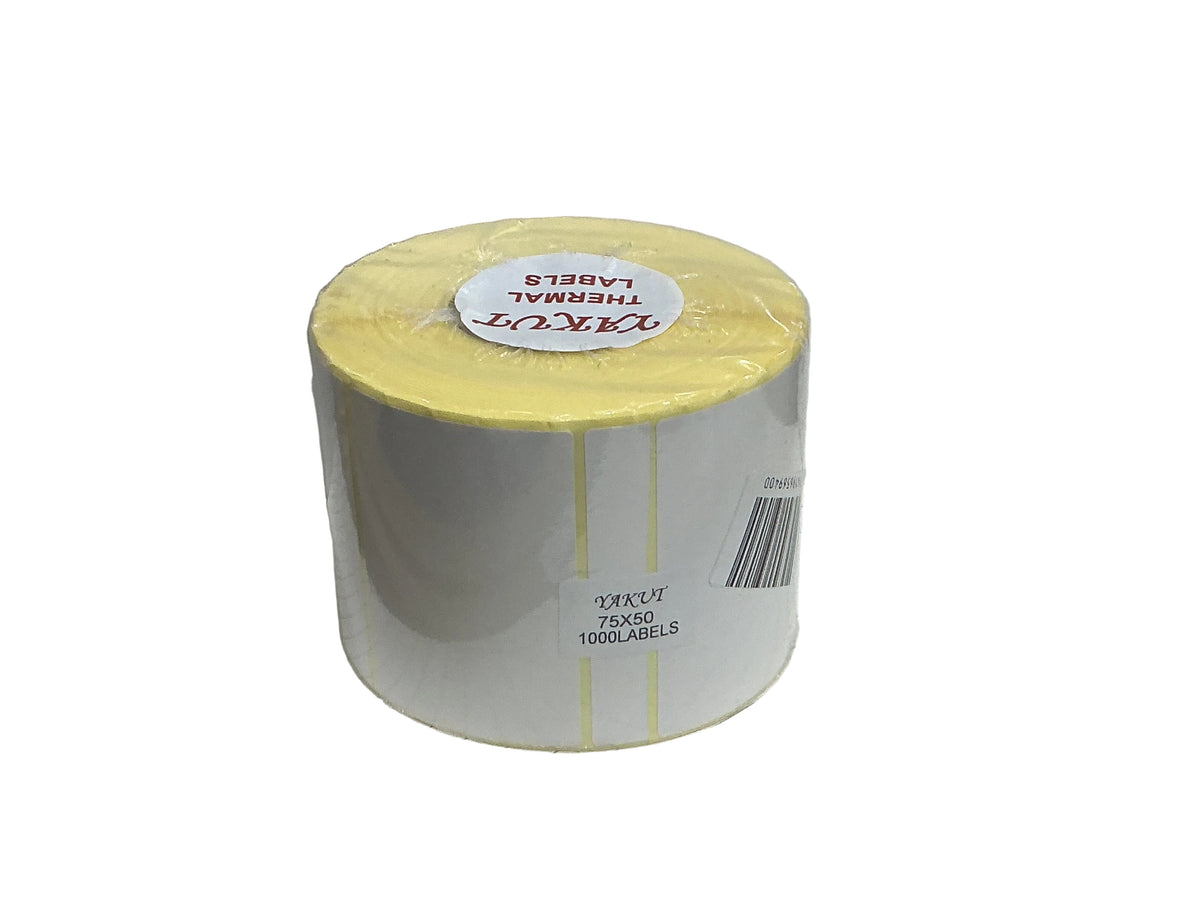 YAKUT Thermal Labels 75×50mm / ملصقات باركود حرارية ياكوت ٧٥×٥٠ ملم
