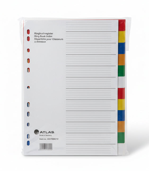 ATLAS Ring Book Index A4 / فاصل صفحات لحلقة كتب أطلس مقاس A4