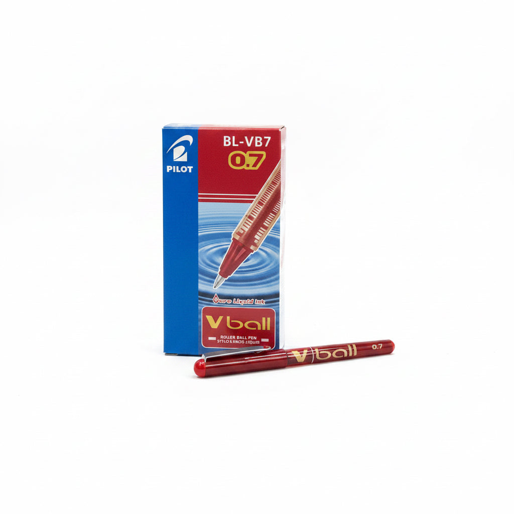 Pilot BL-VB7 0.7 V-ball x12 Red / بايلوت BL-VB7 0.7 V-ball ×12 أحمر
