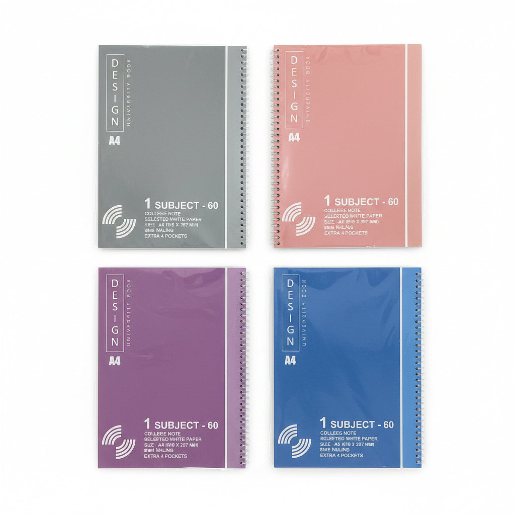 DESIGN NoteBook A4 1 subject / دفتر ديزاين ‏A4 مادة واحدة