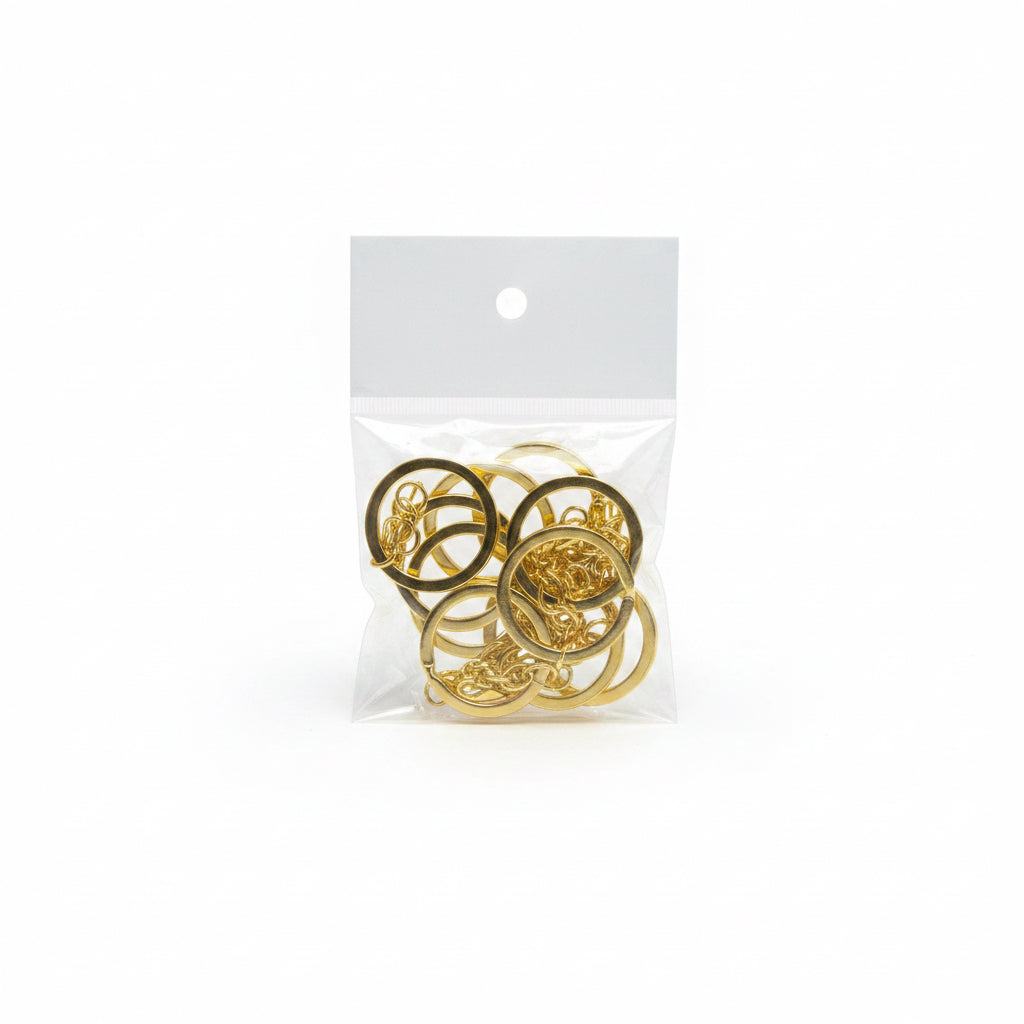 Key Rings with Chain Gold / حلقات مفاتيح مع سلسلة