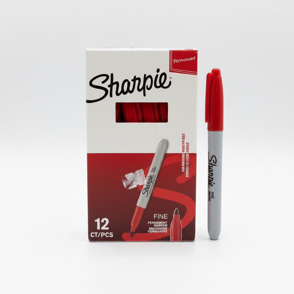 Sharpie FINE POINT Permanent marker x12 Red / شاربى فاين بوينت قلم ماركر دائم ×12 أحمر