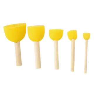Yellow Foam Brushes (Pack of 5)