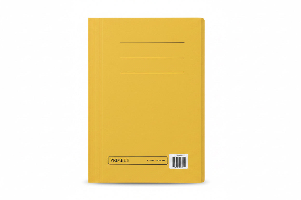 PRIMEER Square cut folder Yellow 50pcs/packet/ برايمير ملف بمقطع مربع أصفر