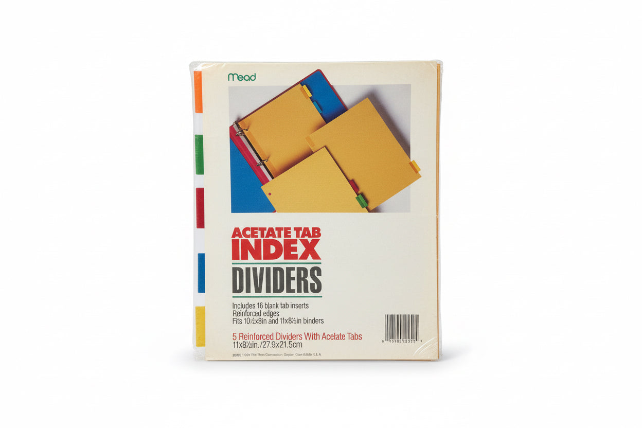 mead Acetate tab Index DIVIDERS / فواصل تبويب أسيتات Mead