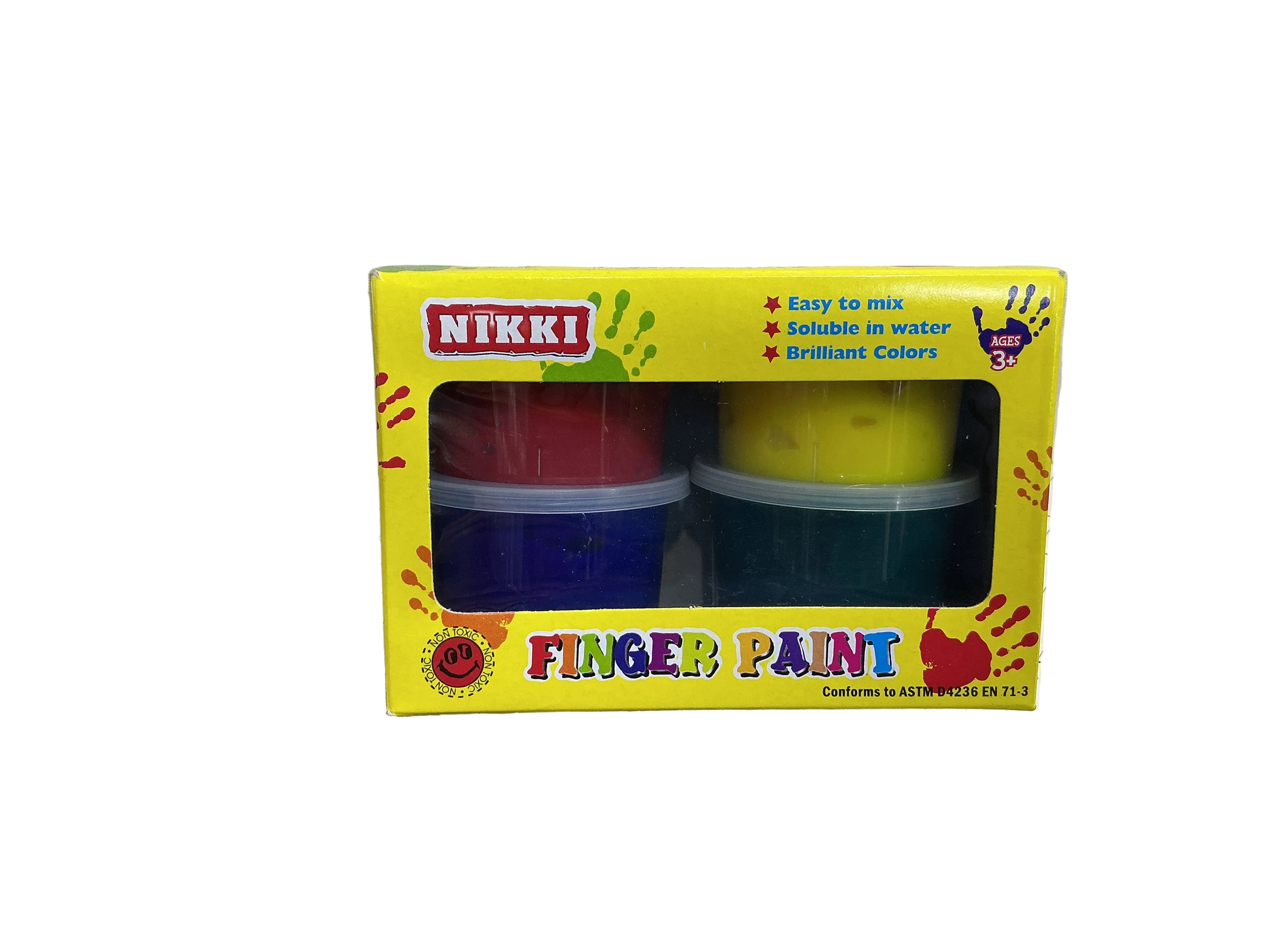 NIKKI Finger Paint 4 Pots / ألوان أصابع نيكي 4 أوعية