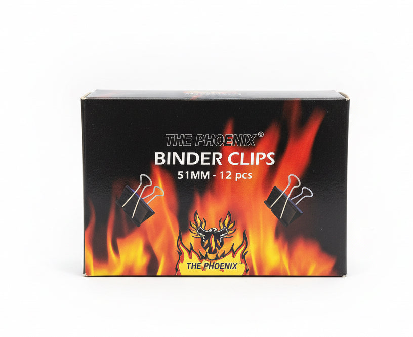 THE PHOENIX BINDER CLIPS 51MM - 12 Pcs / فينيكس مشابك ورق 51 مم 12 قطعة