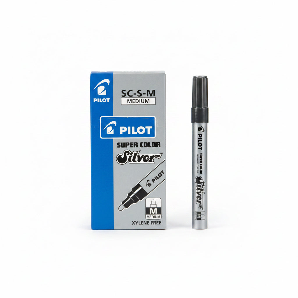 Pilot SUPER COLOR Silver SC-S-M – Set of 12 Markers