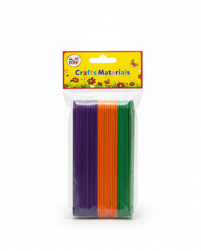 RHS Colored wooden craft sticks / عيدان حرف يدوية خشبية ملوّنة