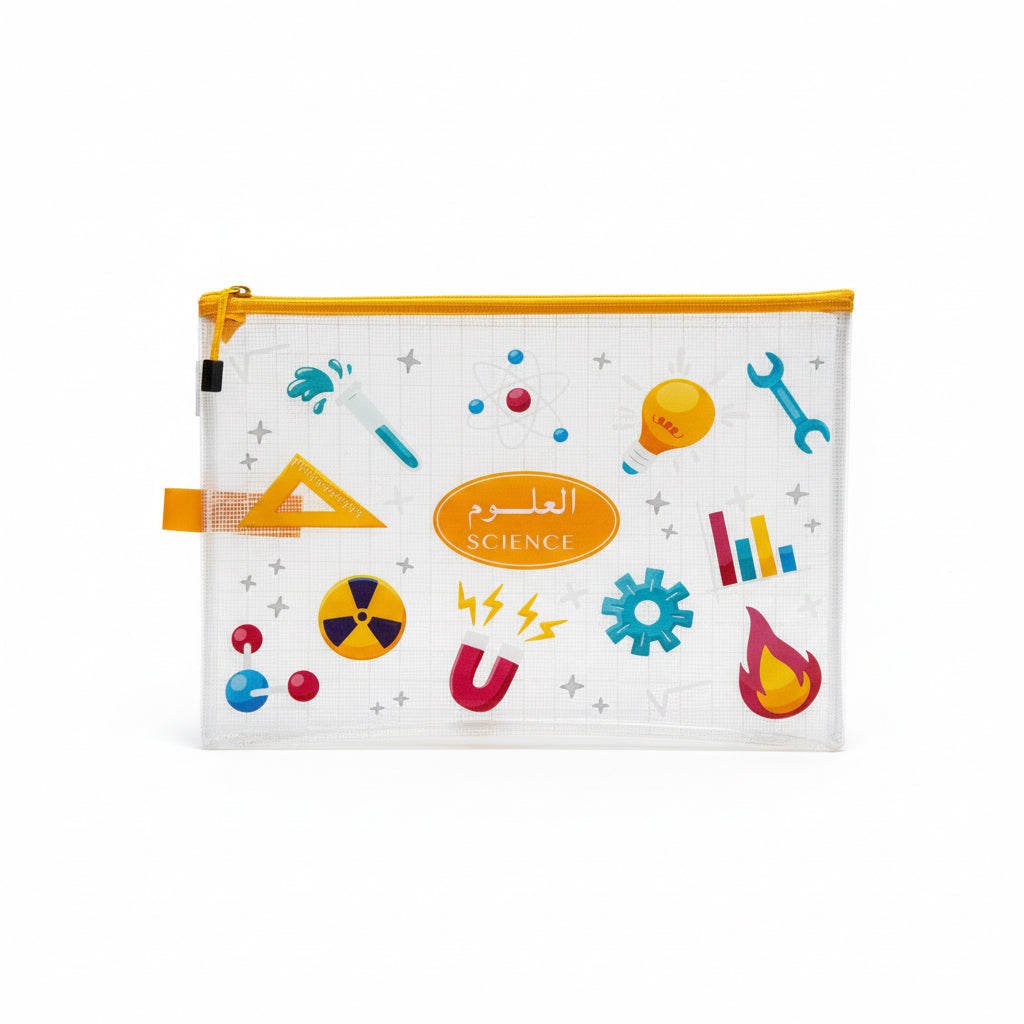 JINSHUN Transparent pouch / ملف سحاب مدرسي العلوم