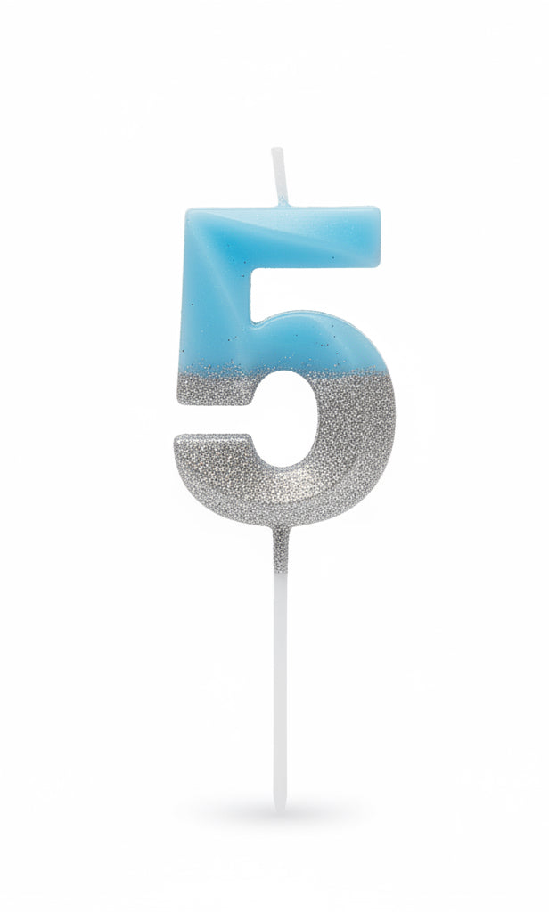 Birthday Candle Blue/Silver / شمعة عيد ميلاد زرقاء/فضية