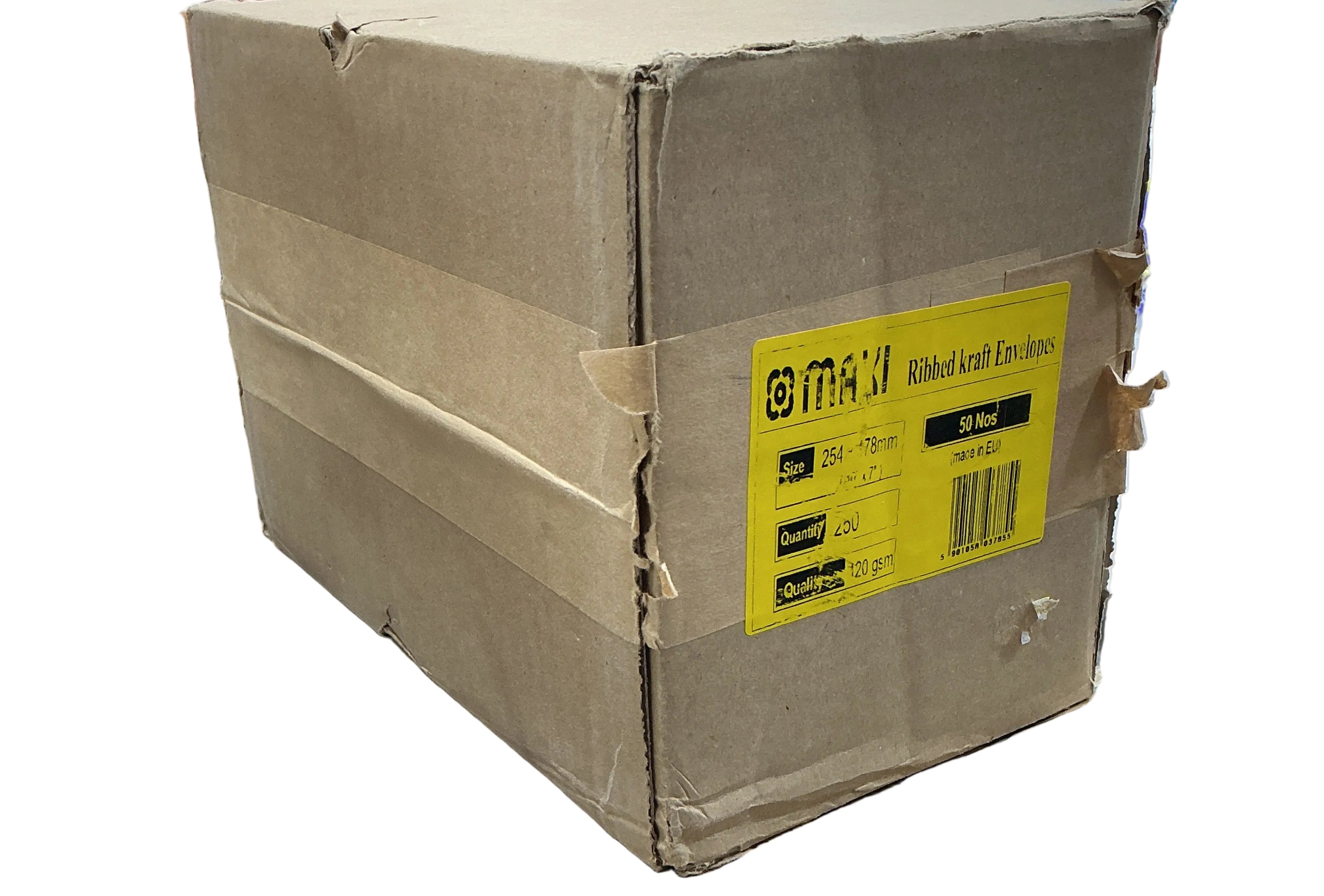 MAXI Ribbed Kraft Envelopes – 10" × 7", 120 GSM (250 Pieces) / مظاريف كرافت مضلعة ماكسي 10"x7" 250 قطعة، 120 جم/م²