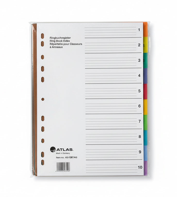 ATLAS Ring Book Index A4 / فاصل صفحات لحلقة كتب أطلس مقاس A4