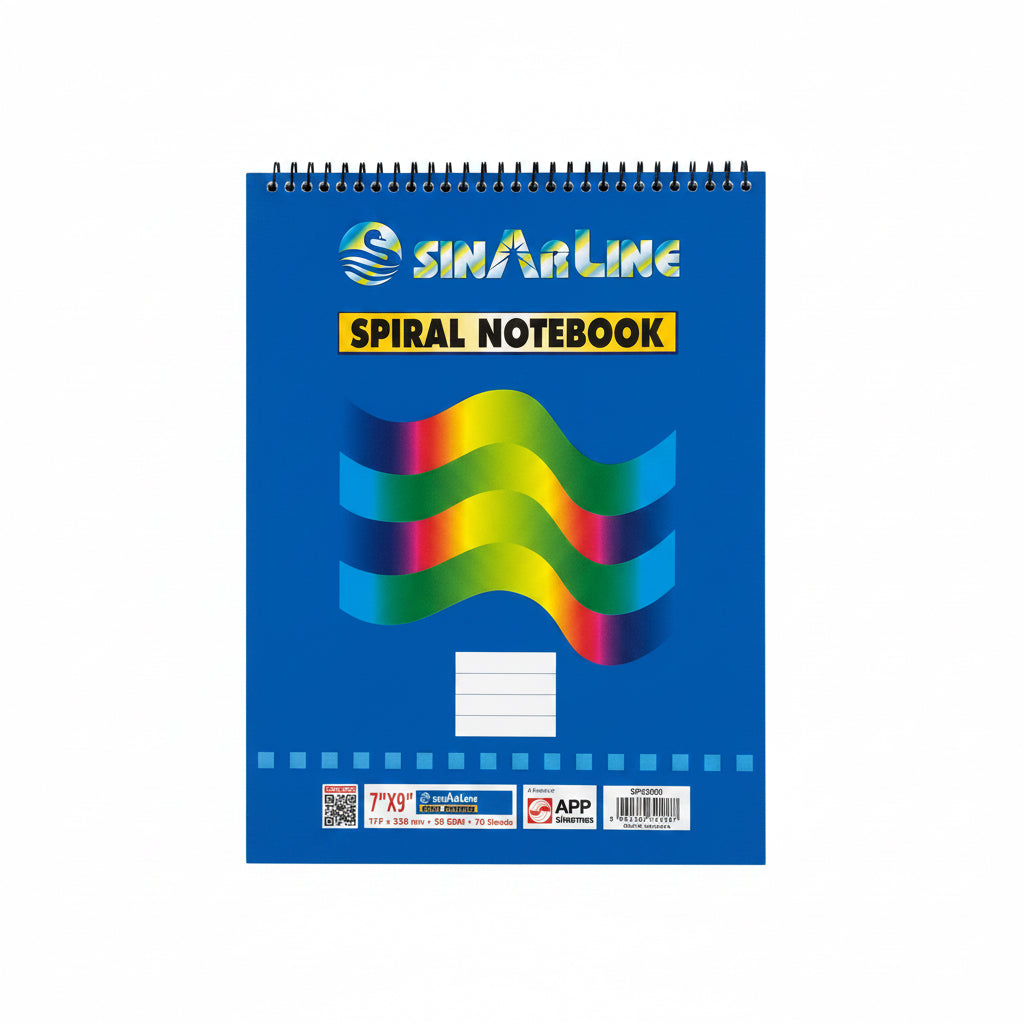 SINAR LINE Spiral NoteBook 7"x9" / دفتر حلزوني سينار لاين 7 × 9 بوصة