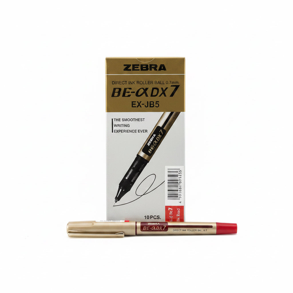 Zebra Direct Ink Rollerball EX-JB5 0.7 mm, Red, 10 Pcs / زيبرا قلم حبر مباشر EX-JB5 0.7 مم أحمر 10 قطع