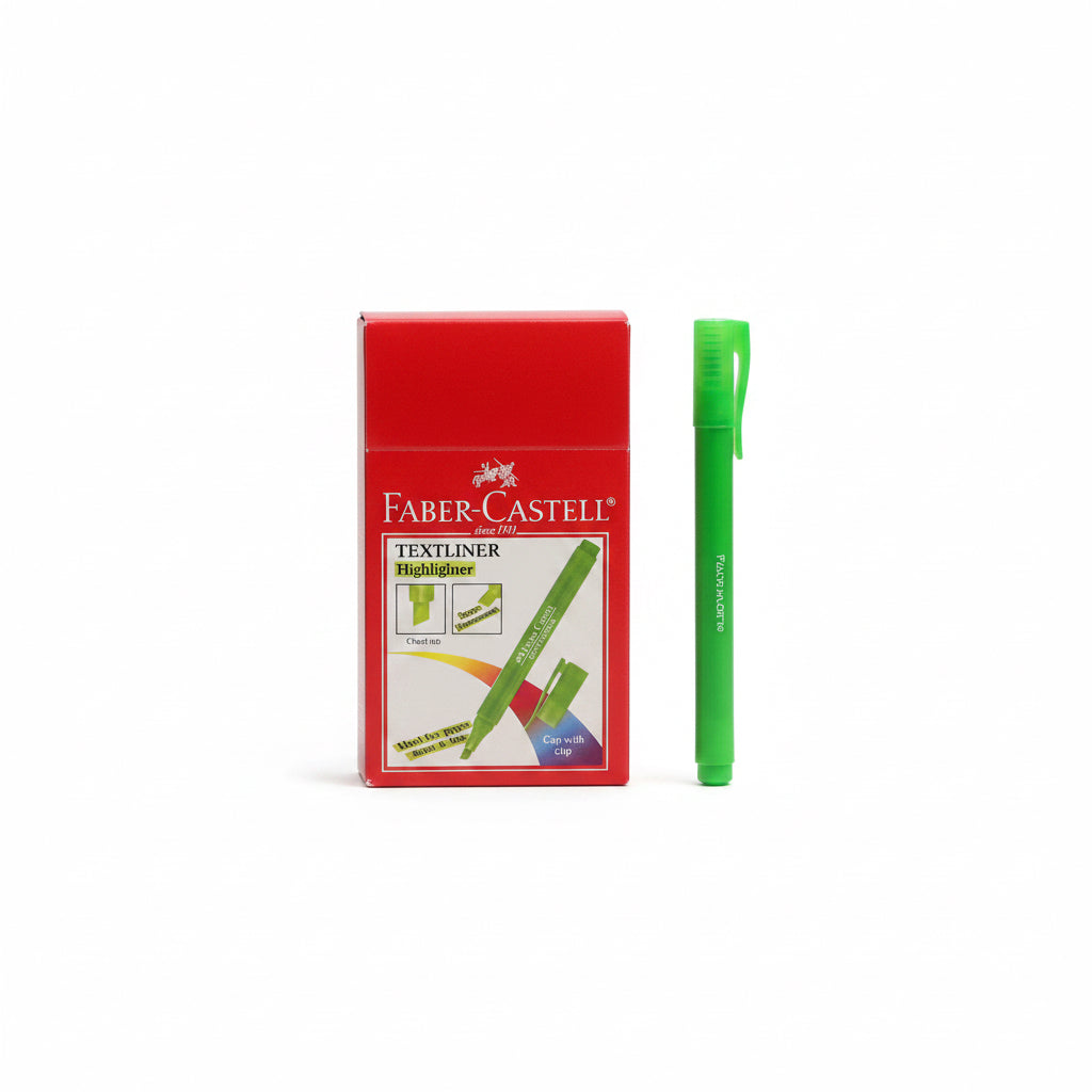 Faber Castell textliner Highlighter Green x10 / فابر كاستل محدد نص أخضر 10 قطع