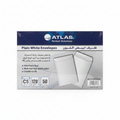 ATLAS Plain White envelopes C5 50 Pcs / مظاريف بيضاء سادة ATLAS عدد 50
