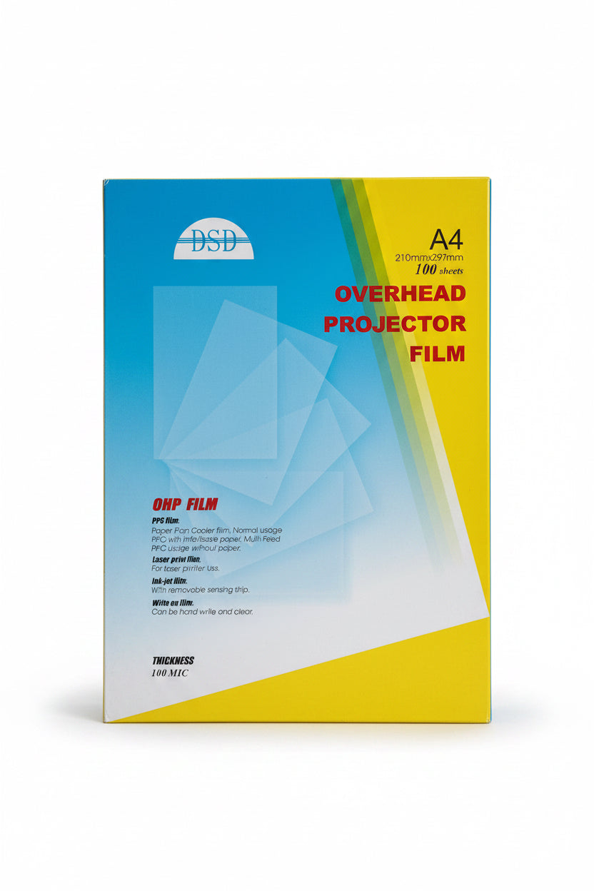 DSD Overhead Projector film 100mic / فيلم شفاف لجهاز العرض العلوي DSD ‏100 ميكرون