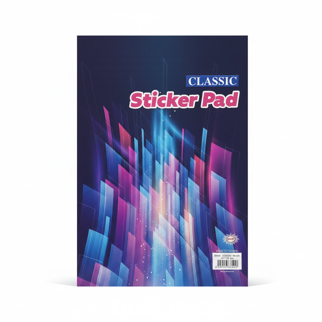 Classic Sticker Pad – A4, 8 Sheets, 160 GSM / دفتر ملصقات كلاسيك 160 جم/م²