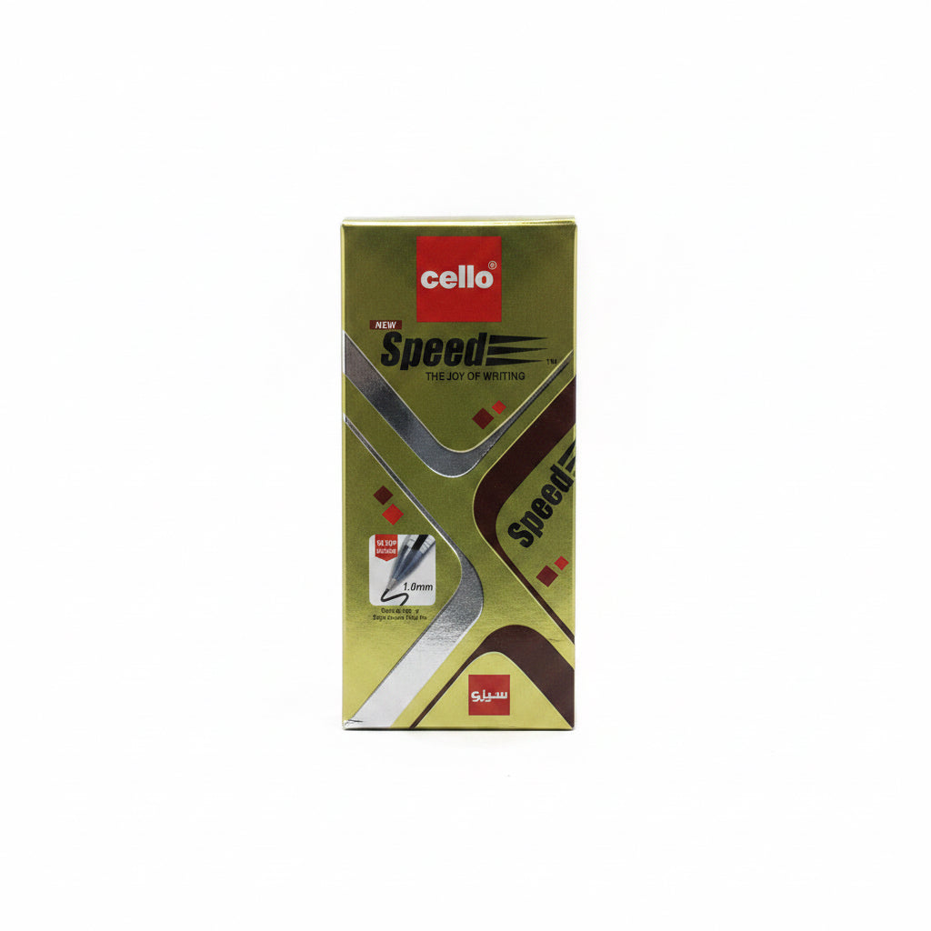 Cello speed Black 1.0mm x12 / قلم Cello Speed أسود 1.0 مم × 12 قطعة