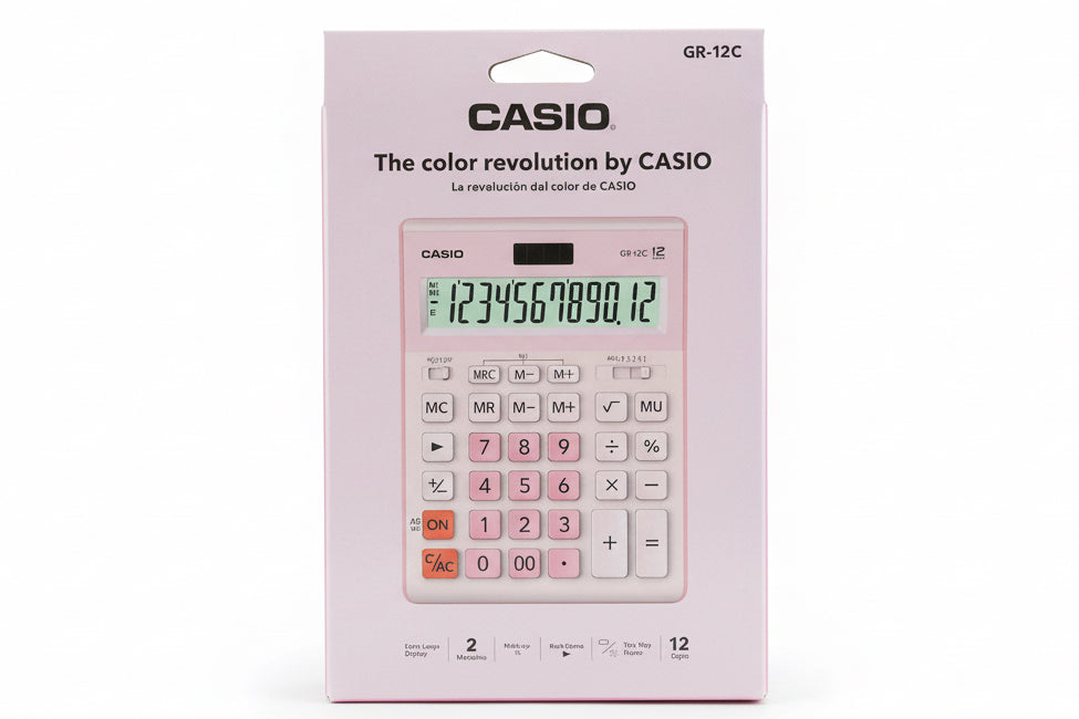 CASIO Electronic Calculator GR-12C-PK / آلة حاسبة إلكترونية كاسيو GR-12C-PK