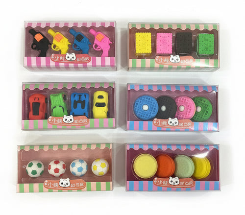 4 in 1 car shape erasers / مماحات 4 في 1 على شكل سيارة