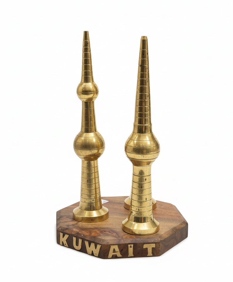 Vintage Brass Decoratie Kuwait towers / ديكور أبراج الكويت من النحاس العتيق