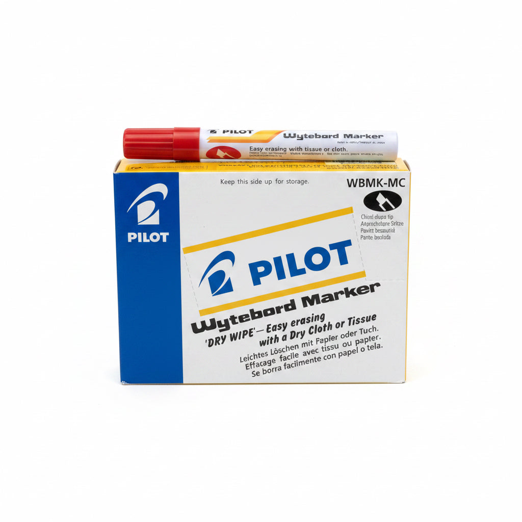 Pilot wyteboard marker Red x12 Chisel shape / بايلوت ماركر سبورة بيضاء أحمر × 12 شكل سن قلم الحِفر