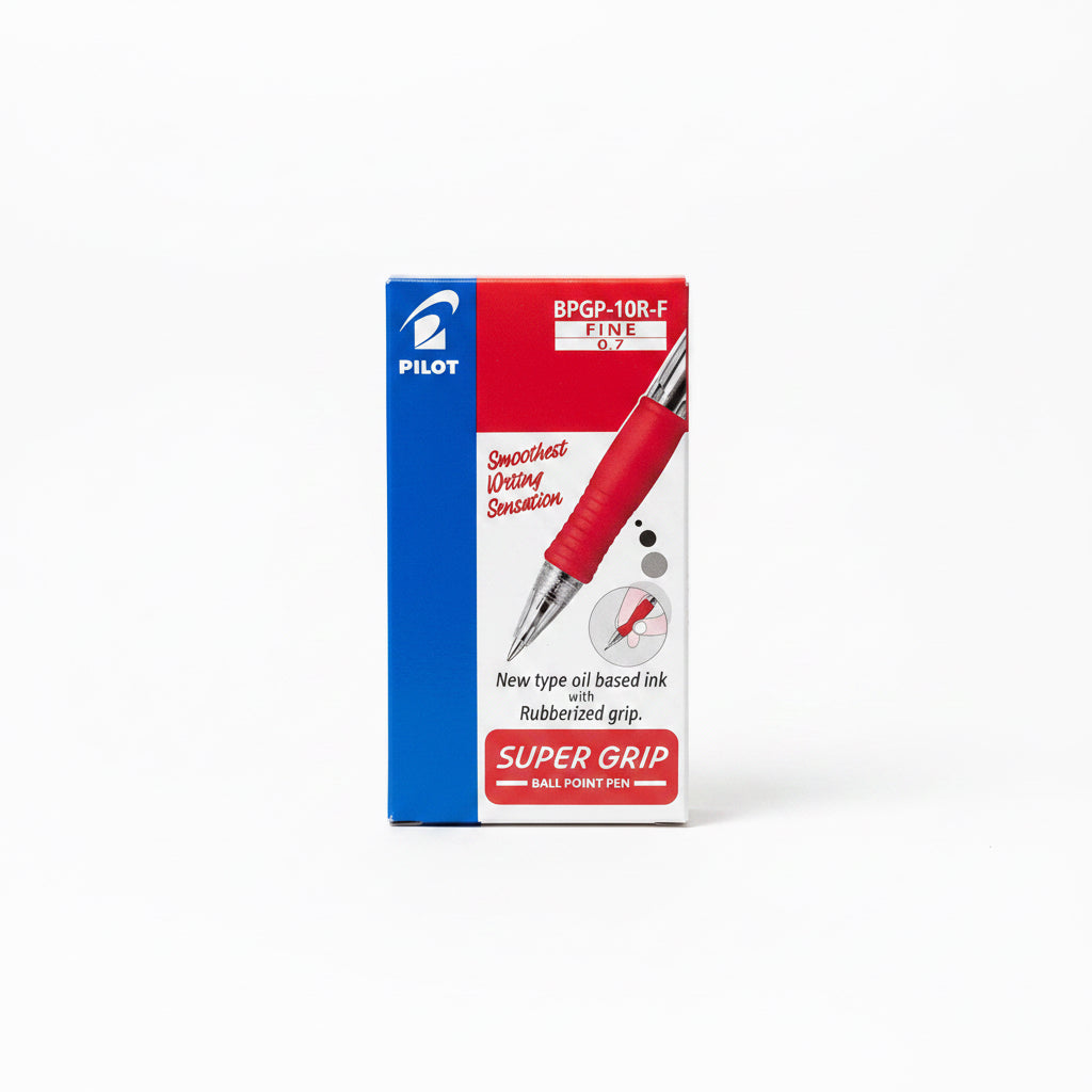 Pilot SUPER GRIP BPGP-10R-F FINE x12 Red / بايلوت سوبر جريب BPGP-10R-F فاين ×12 أحمر