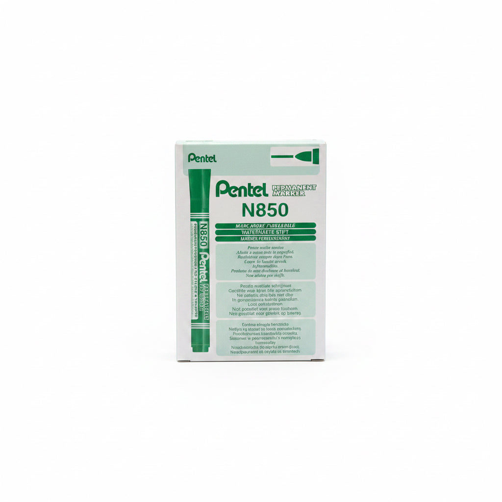 Pentel N850 Permanent marker Green x12 / بنتل N850 ماركر دائم أخضر × 12