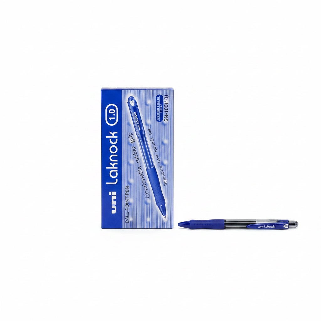 uni Laknock BALL-POINT PEN 1.0mm Blue x12 / يوني لاكنوك قلم جاف 1.0مم أزرق ×12