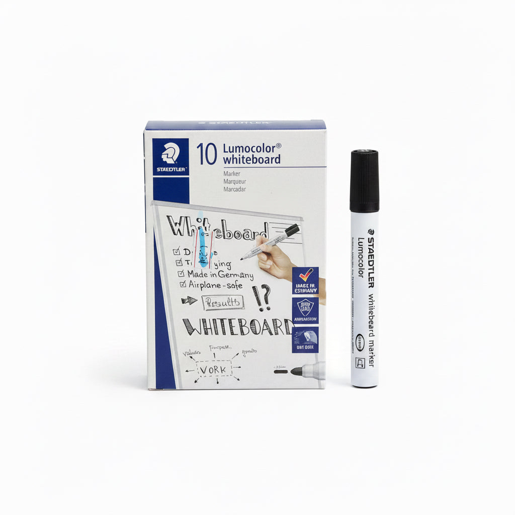 STAEDTLER Lumocolor whiteboard Black x10 / ستدلر لوموكولور سبورة بيضاء أسود ×10