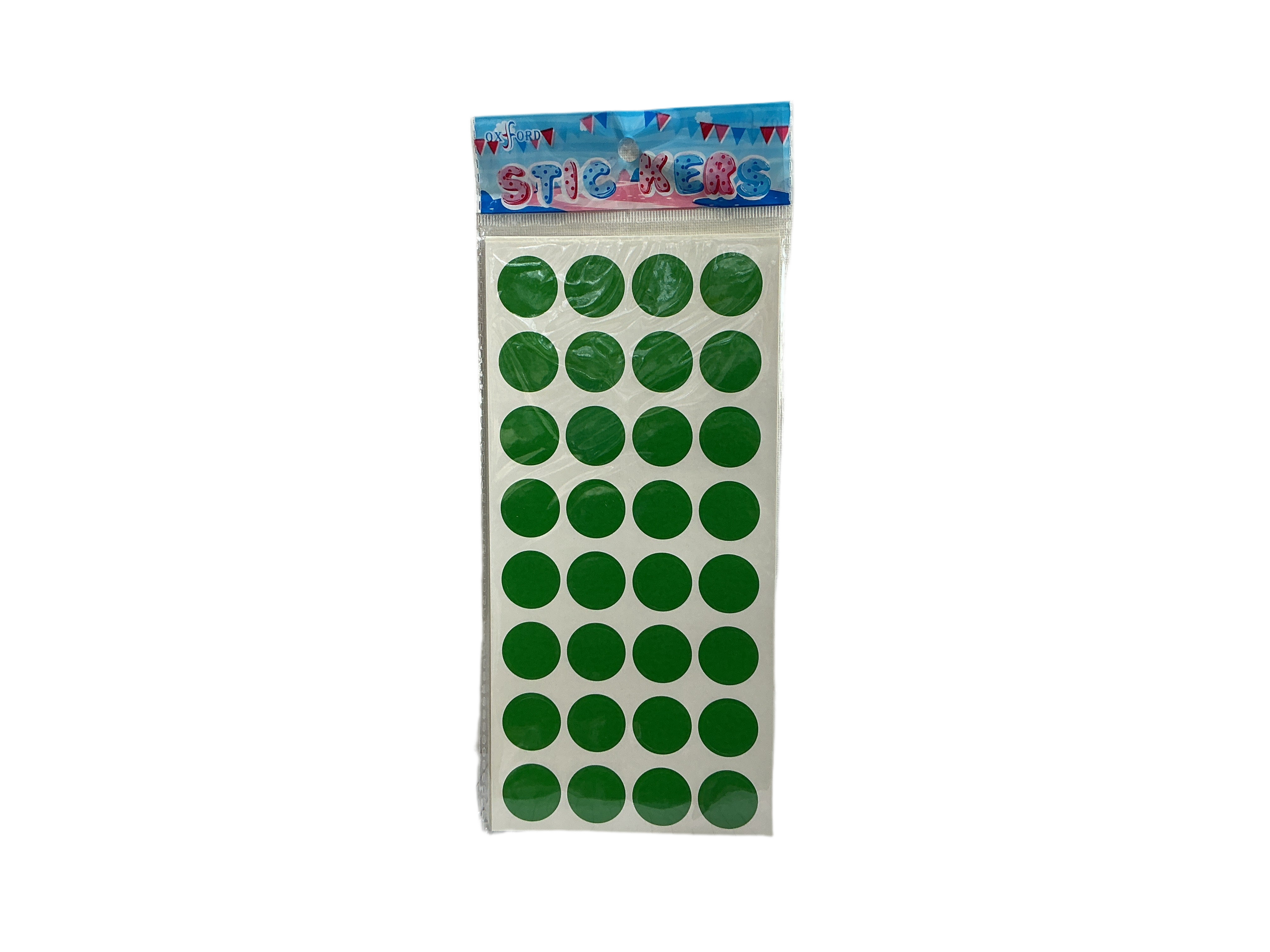 Oxford 10 Sticker Round labels Green / ملصقات دائرية أكسفورد 10 خضراء