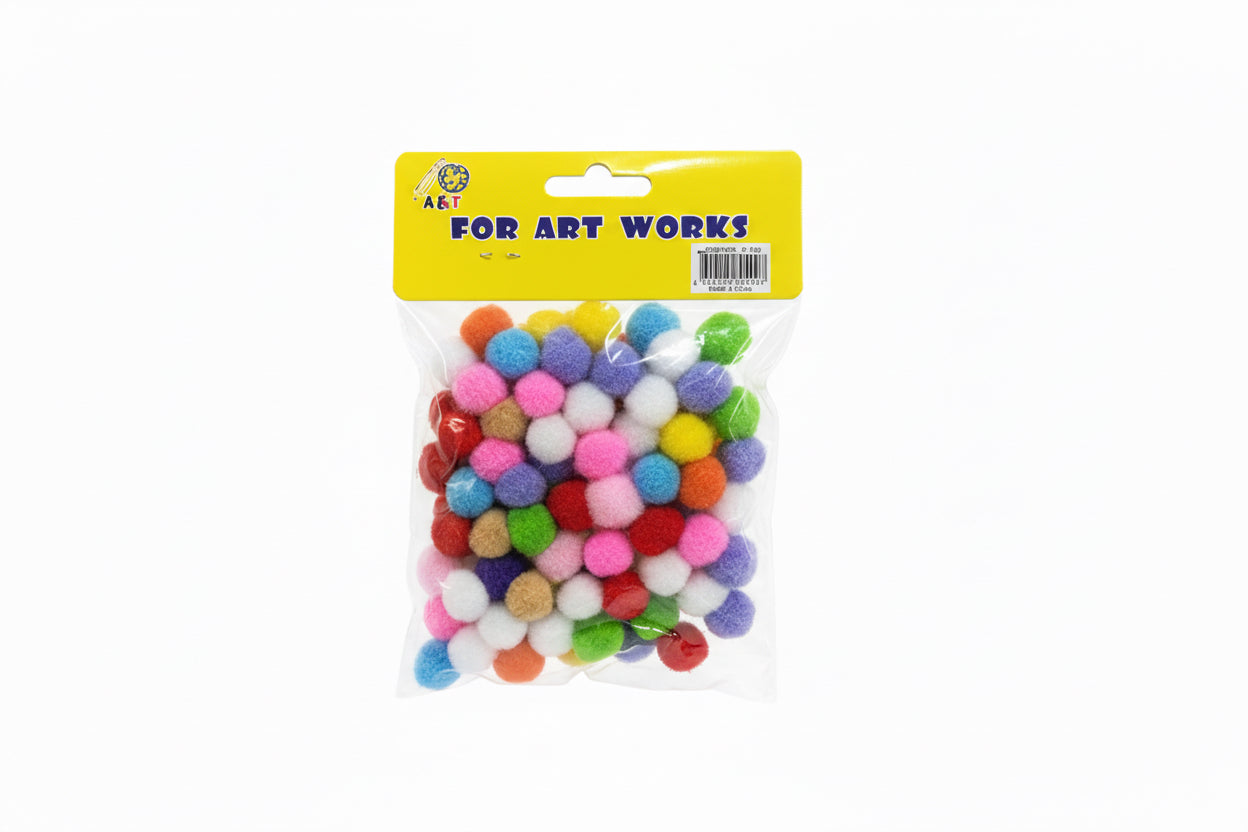 Mix color Cotton Balls Small / كرات قطن ملونة متعددة – حجم صغير