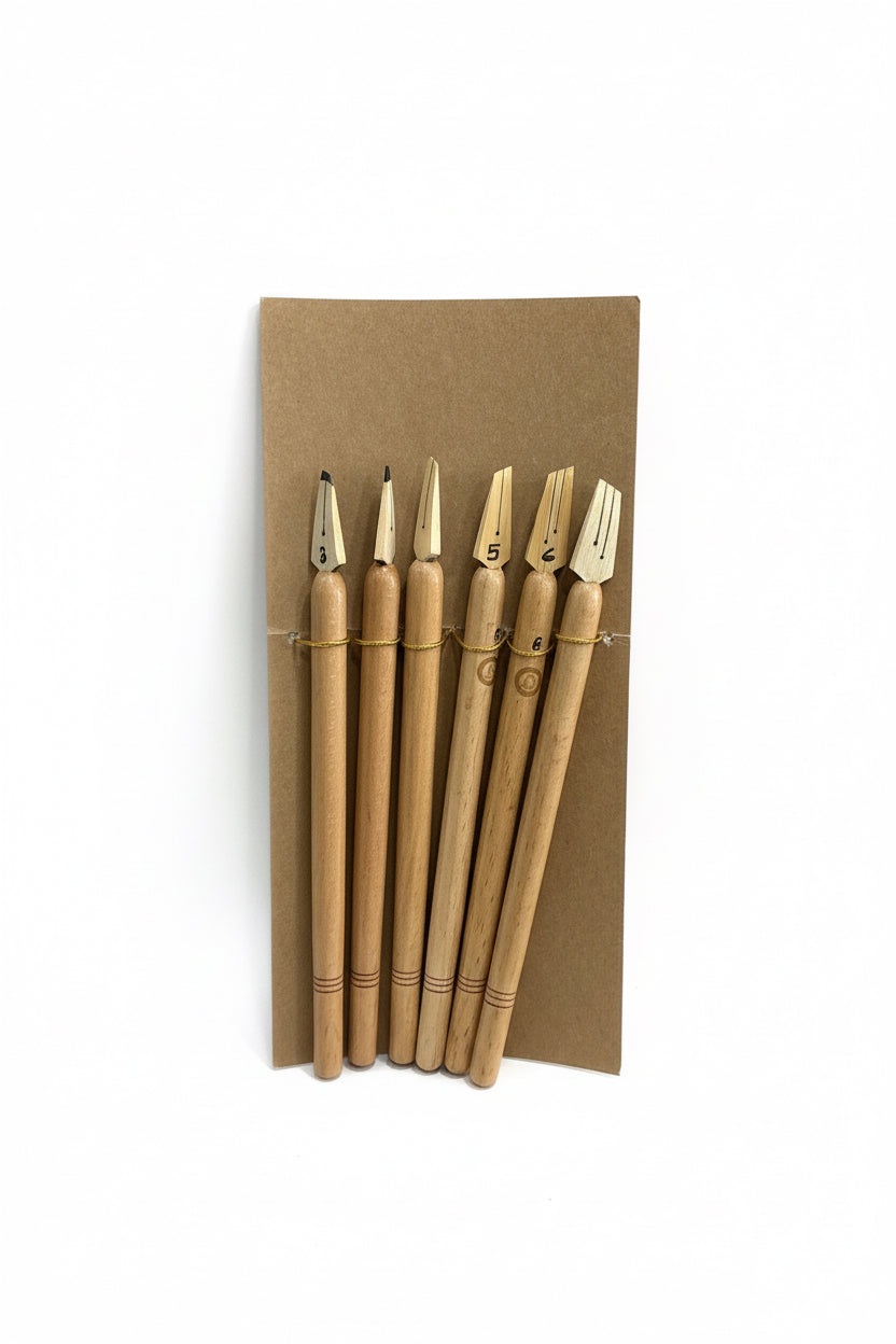 Bamboo calligraphy dip pens 6 pcs / أقلام خط من الخيزران بالحبر الغاطس – 6 قطع
